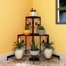 3 Tier Plant Stand Flor Corner Shelf