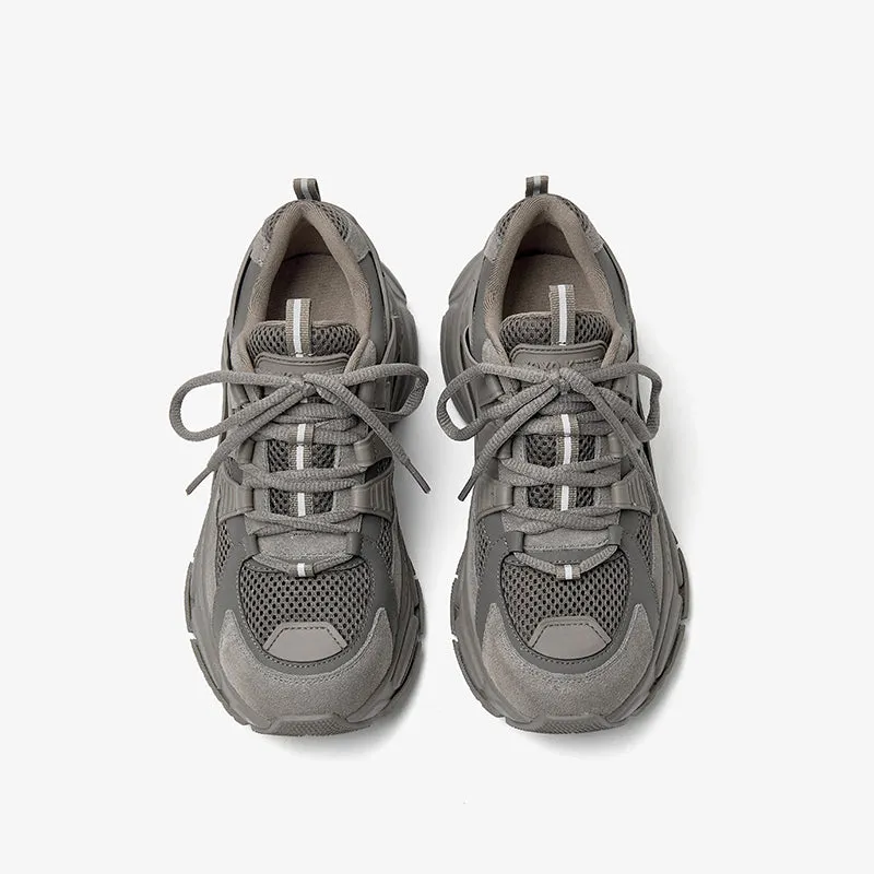 BeauToday Breathable Mesh Platform Sneakers  Lace-up Trainers for Women