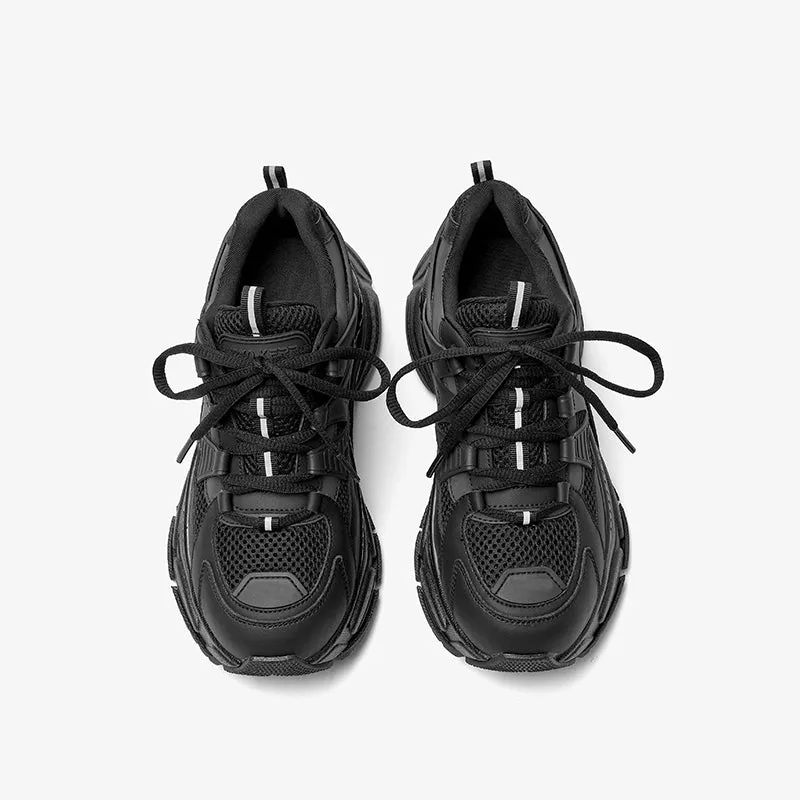 BeauToday Breathable Mesh Platform Sneakers  Lace-up Trainers for Women