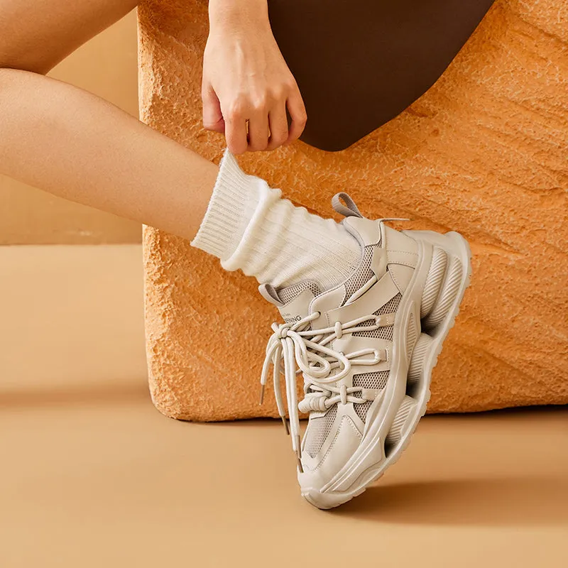 BeauToday Classic Breathable Mesh Chunky Sneakers for Women