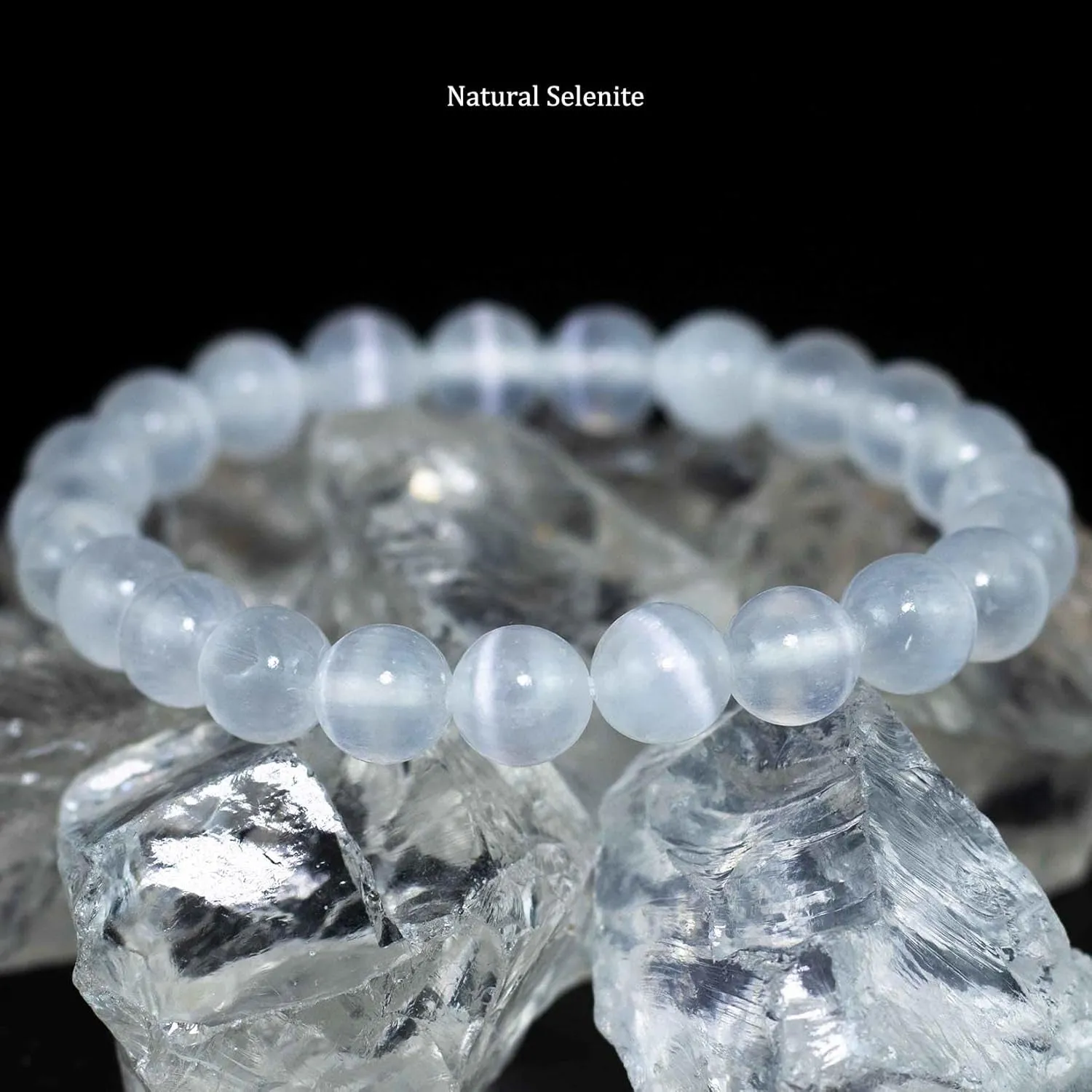 Handmade Gem Bracelet 7.5" Stretch Gemstone 8Mm round Beads Crystals Quartz Unisex