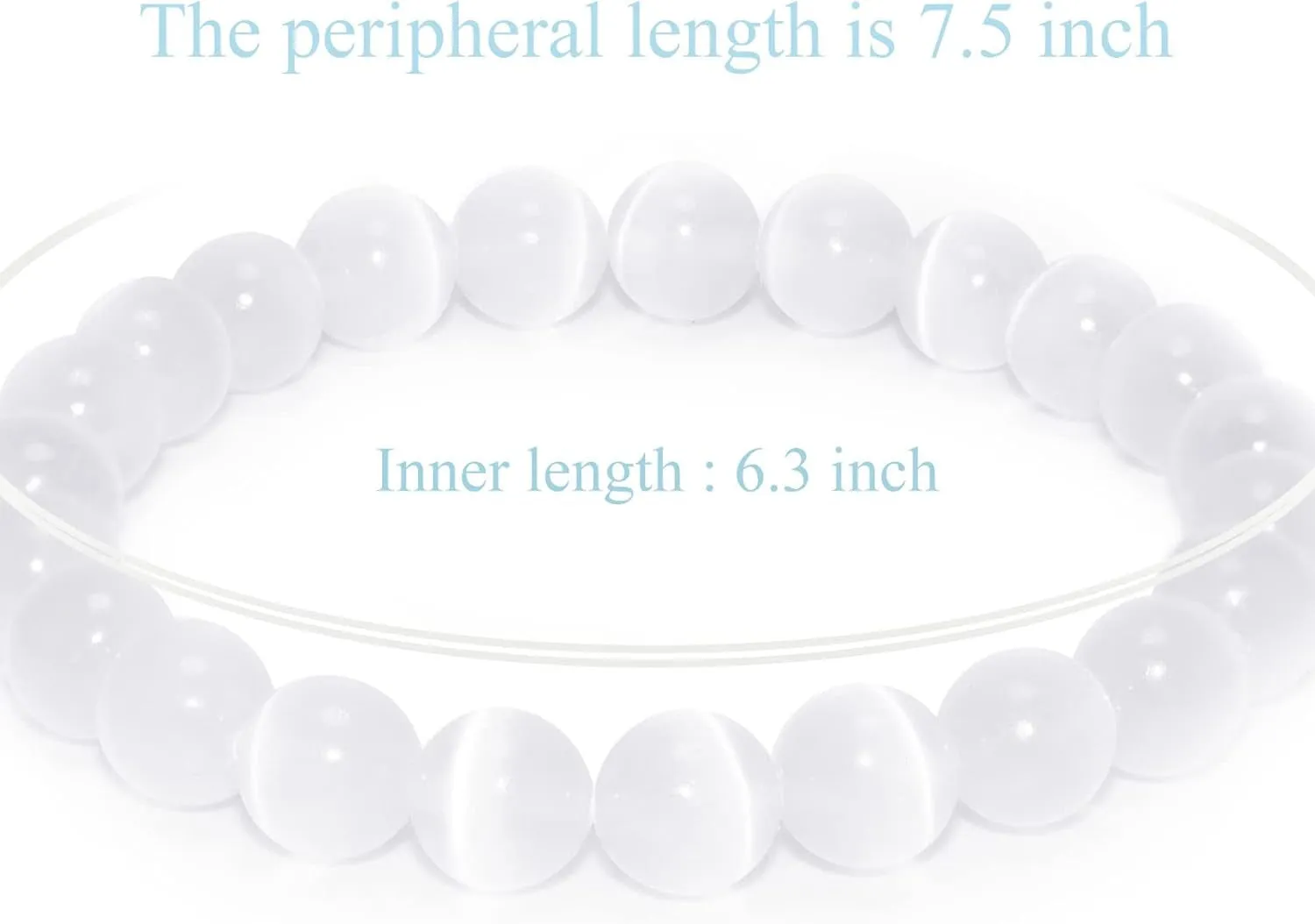 Handmade Gem Bracelet 7.5" Stretch Gemstone 8Mm round Beads Crystals Quartz Unisex