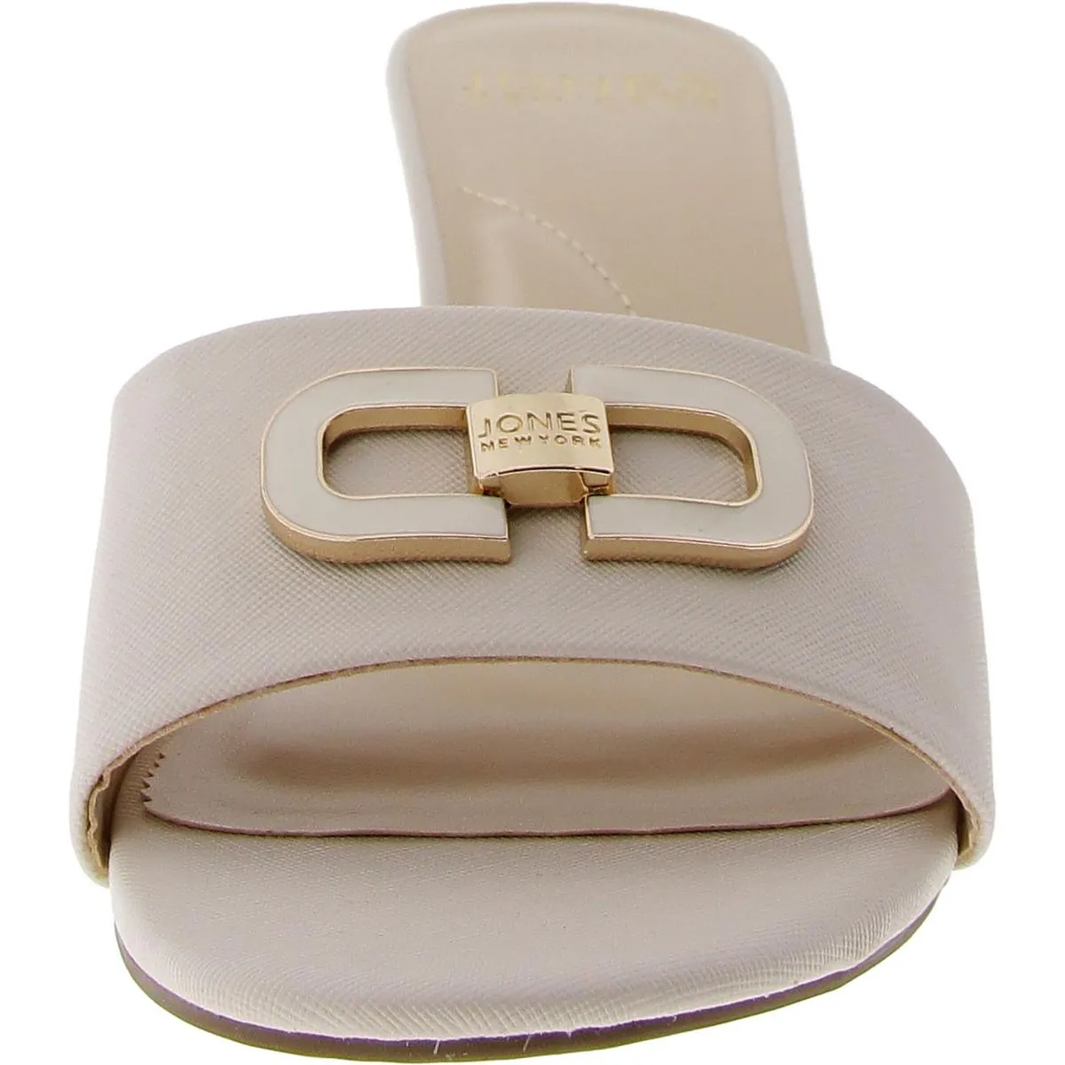 Jones New York Womens Kalsin Faux Leather Kitten Heel Slide Sandals