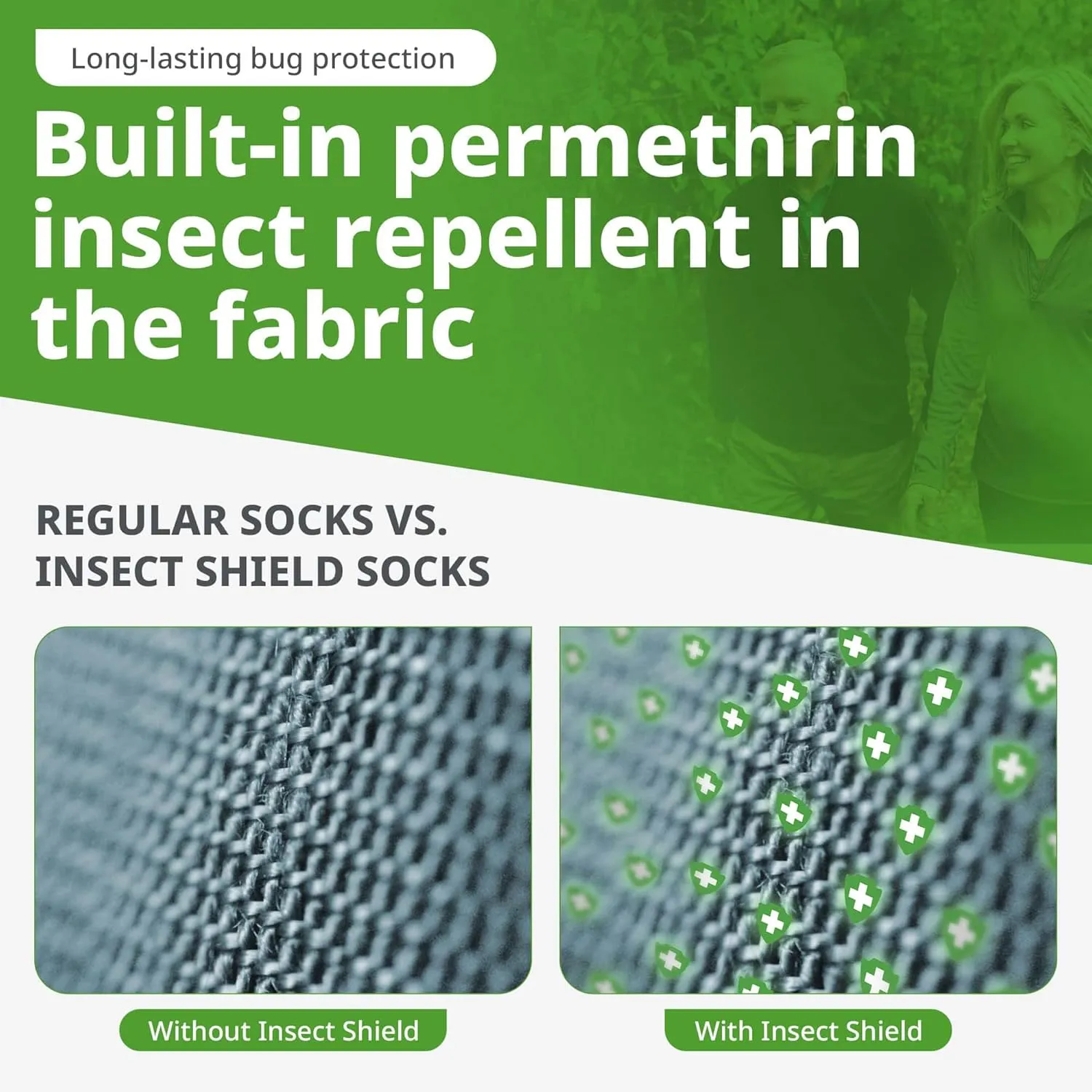 Kids Sport Crew Sock, Padded Athletic Crew Socks With Odorless & Invisible Permethrin Insect & Tick Protection