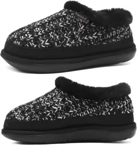 KuaiLu House Slippers for Women Comfortable Memory Foam Plaid Slipper Ladies Warm Fuzzy Plush Fur Lined Winter Home Shoes Orthotic Plantar Fasciitis Arch Support Indoor Outdoor