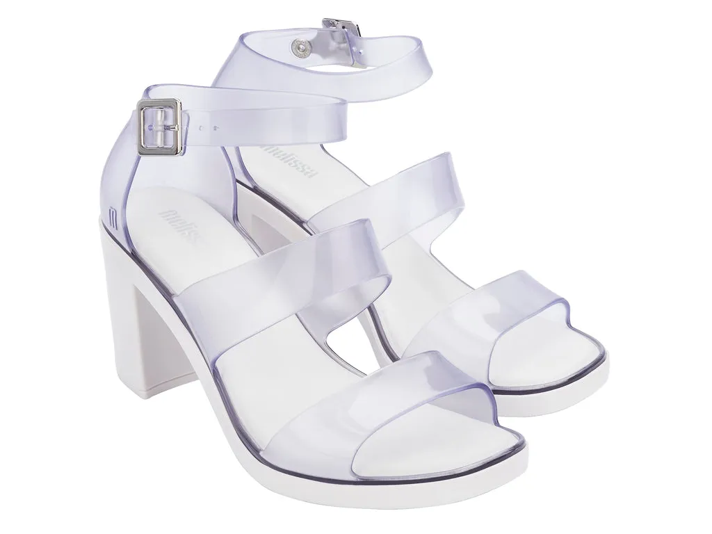 Melissa Model Block Heel Strappy White Sandal for Women