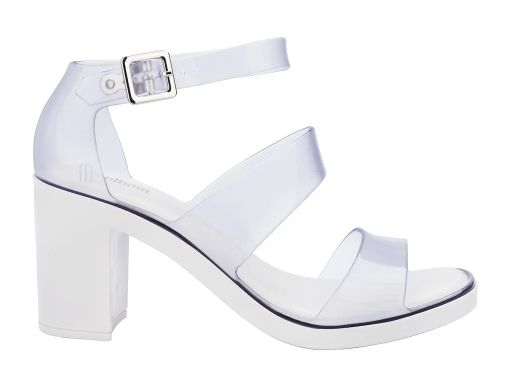 Melissa Model Block Heel Strappy White Sandal for Women