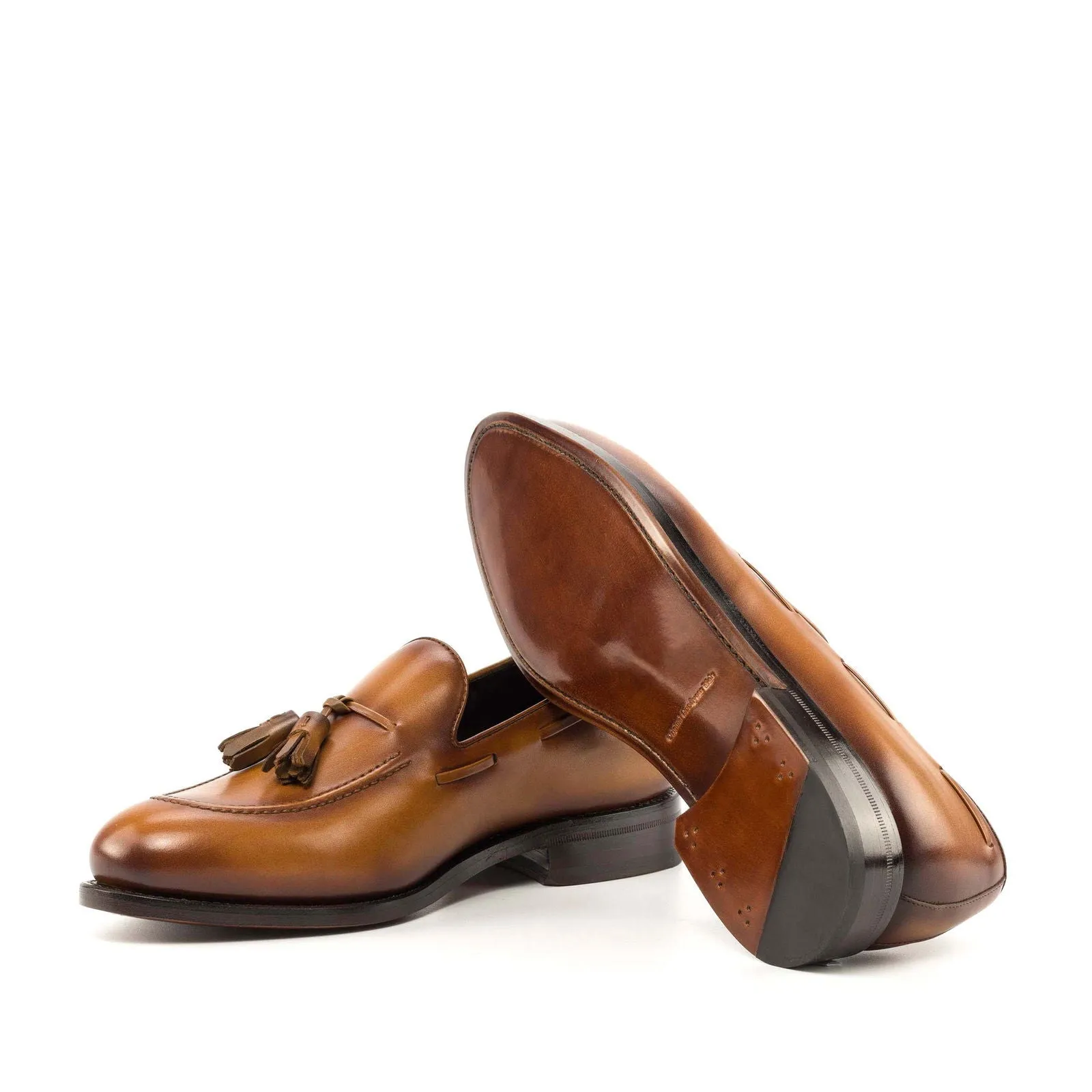 Men's Loafer Leather Shoes Goodyear Welt Wide Plus Size Brown 5011