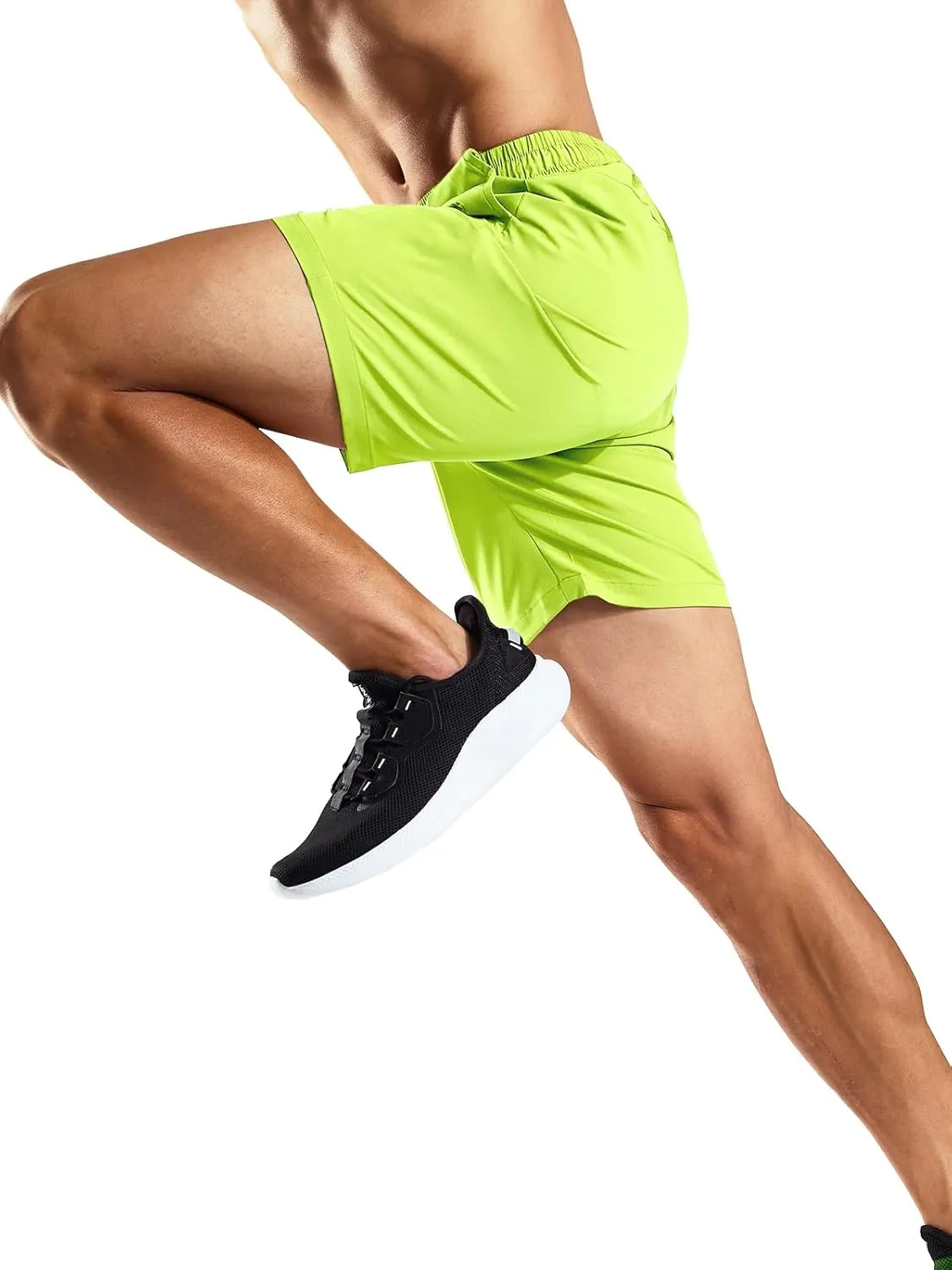 MIER Men's Workout Running Shorts 7 Inch Lightweight Athletic with Zipper Pockets No Liner Quick-Dry Gym Active Shorts