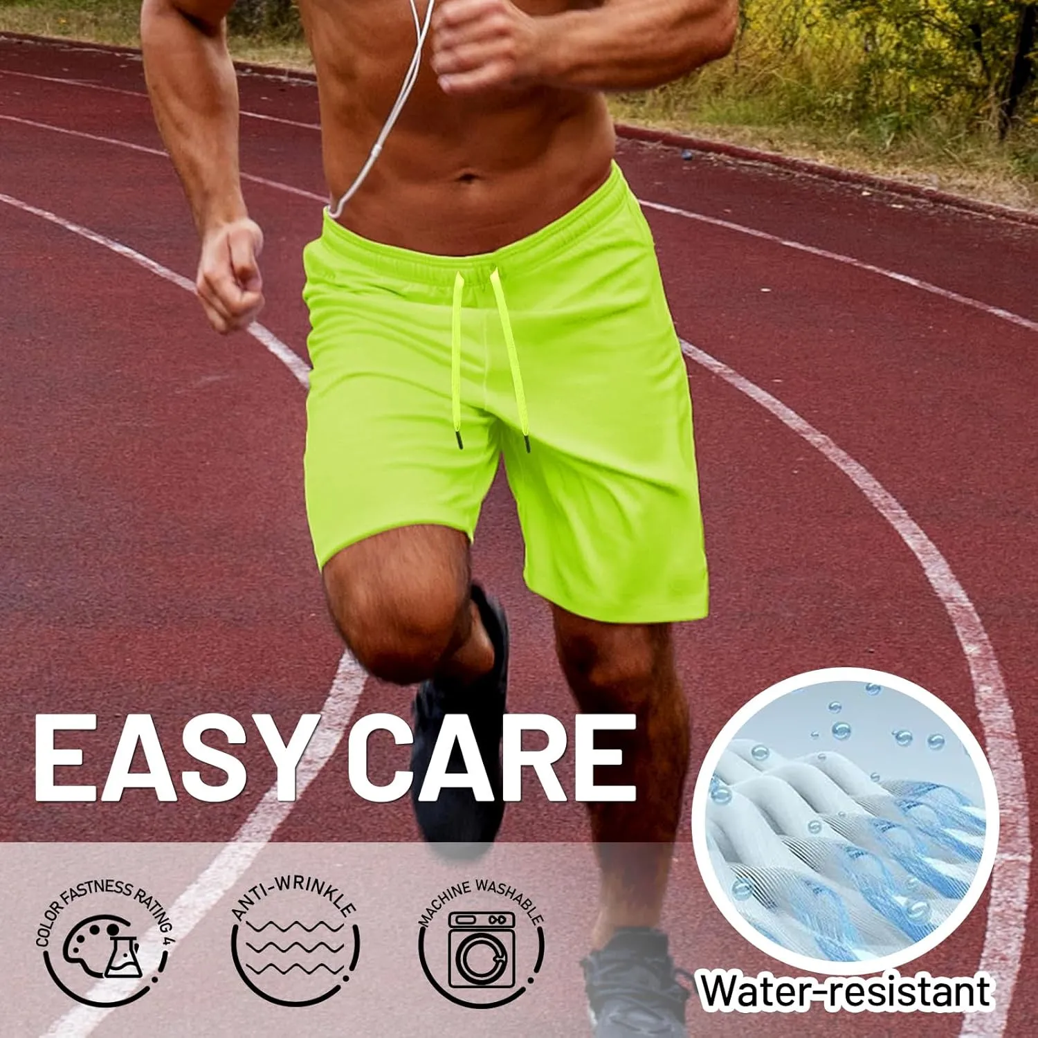 MIER Men's Workout Running Shorts 7 Inch Lightweight Athletic with Zipper Pockets No Liner Quick-Dry Gym Active Shorts