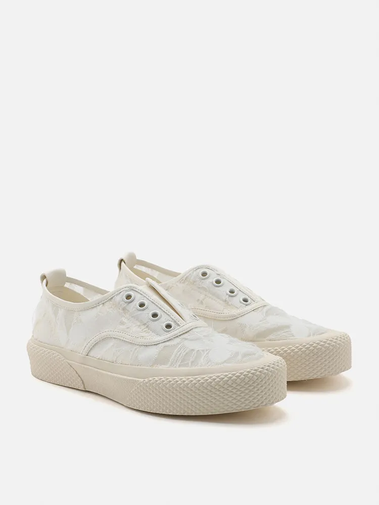 Rory Floral Embroidered Lace Slip-on Sneakers