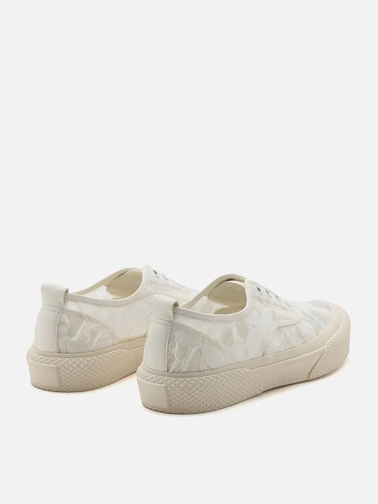 Rory Floral Embroidered Lace Slip-on Sneakers