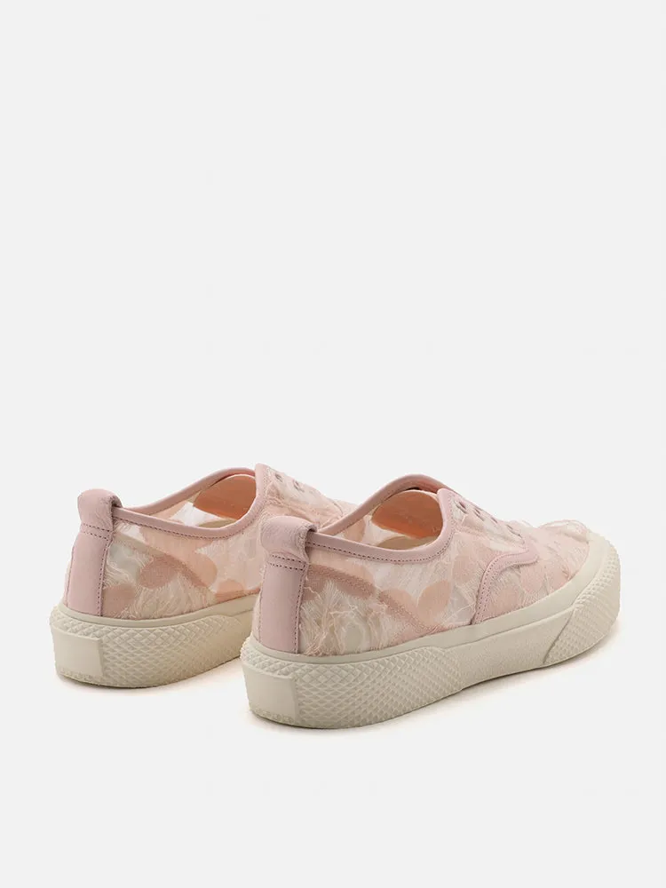 Rory Floral Embroidered Lace Slip-on Sneakers