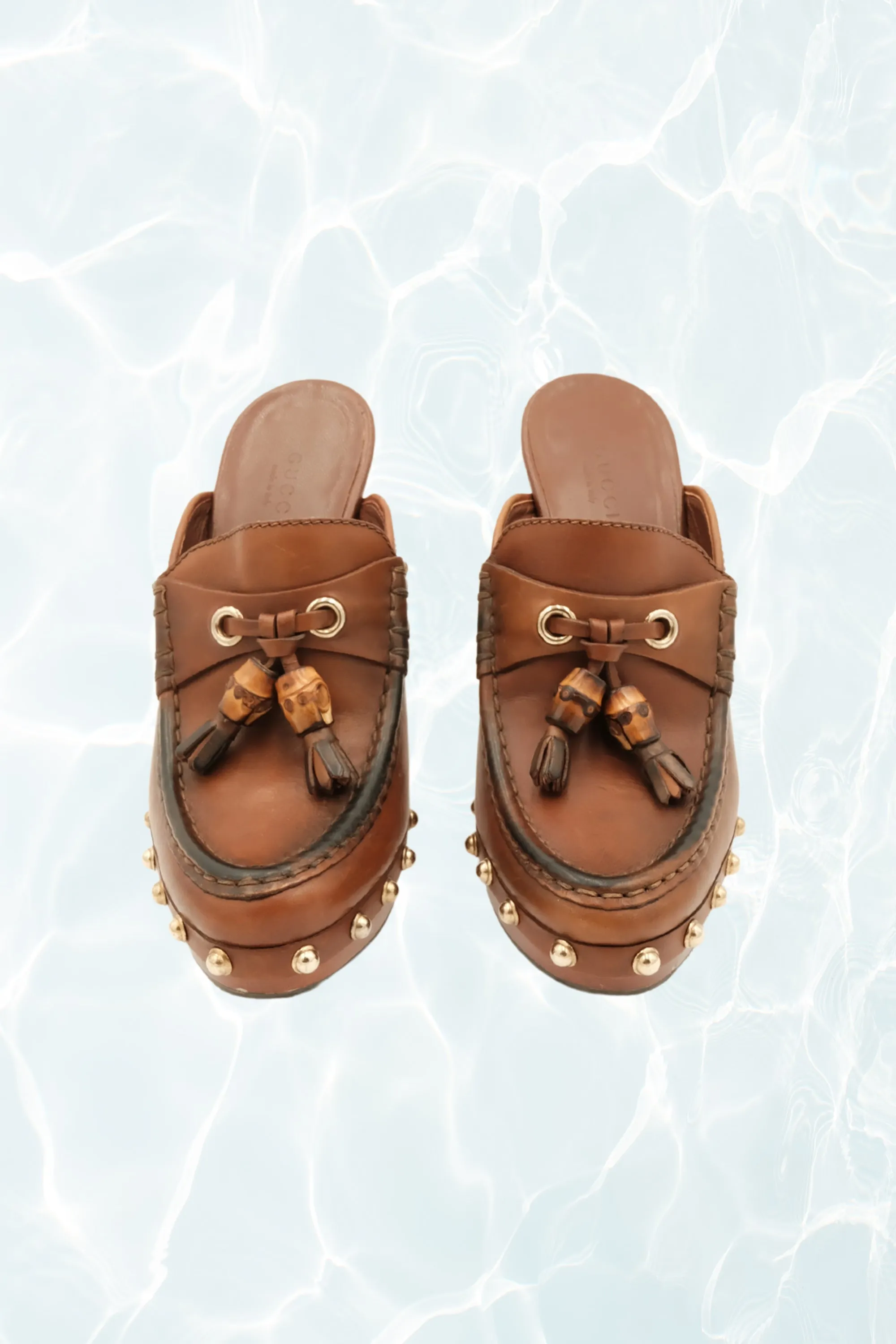 Vintage Tom Ford for Gucci Loafer Style Studded Clog Heels